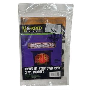 Morbid Enterprises Enter At Your Own Risk 3ft banner brand new in package unused